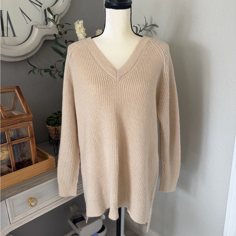 Natural Reflections Beige V-Neck Sweater
